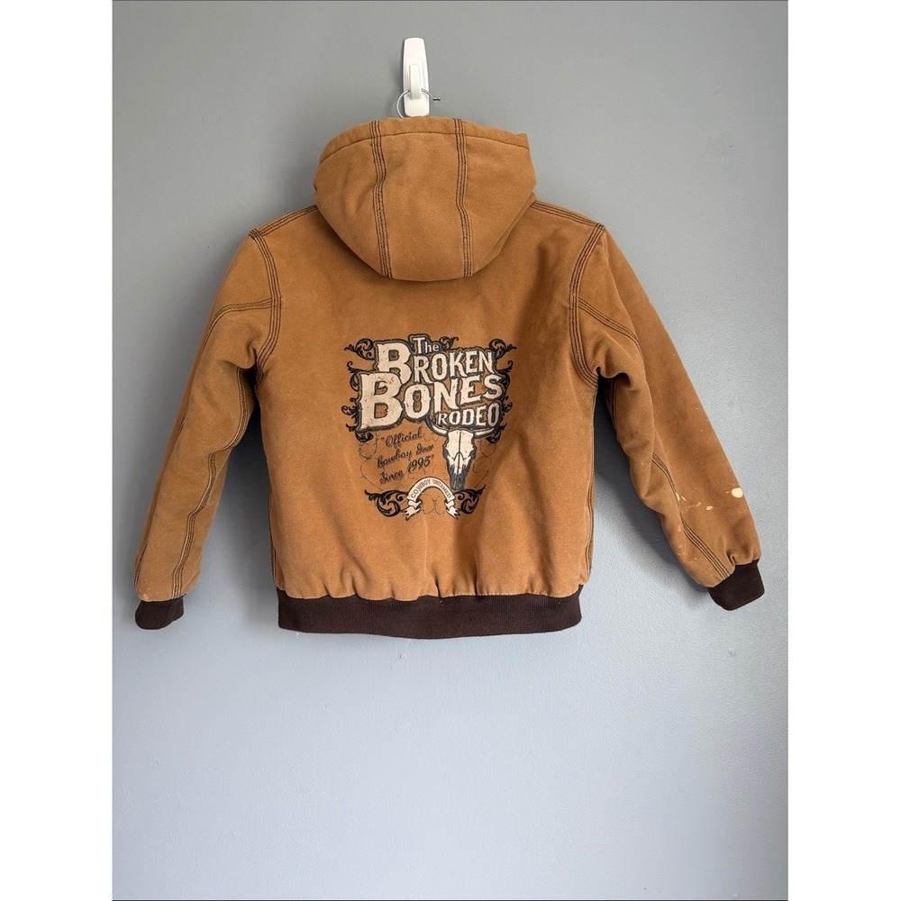 Broken Bones Rodeo Hooded Canvas Insulated Barn Work Outdoor Jacket Size Medium